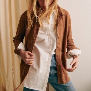 Sezane Will Jacket Medium Camel Suede